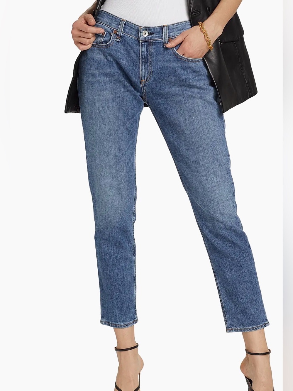 Rag and Bone Dre Low-Rise Slim Boyfriend Jeans Size 34 Good Condition